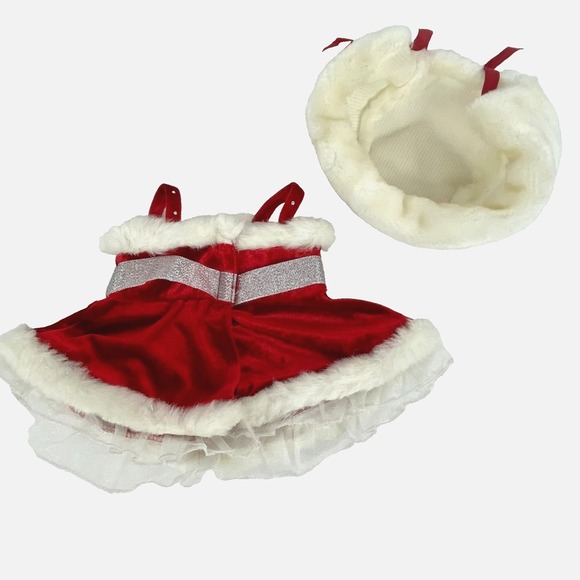 Build a Bear Workshop Mrs. Claus Outfit w Furry Hat Red Velvet Christmas Outfit - Picture 2 of 7